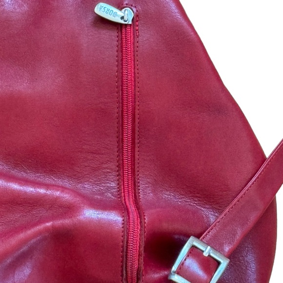 Dorsa Red Italian Leather Backpack - Picture 7 of 13